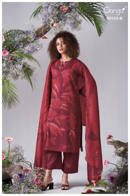 Ganga dhyana 5103 dress material wholesale